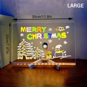 Led Light Up Acrylic Message Board Erasable Usb Children's Drawing - Image 8