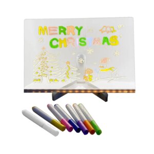 Led Light Up Acrylic Message Board Erasable Children's Painting Drawing - Image 6