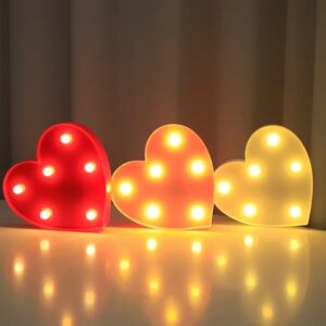 Love Heart Led Lamp Wedding Party Romantic Red Pink Night - Image 4