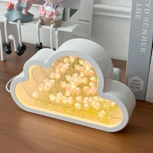 Handmade Diy Tulip Flower Sea Night Atmosphere Lamp Clouds Tulip - Image 7