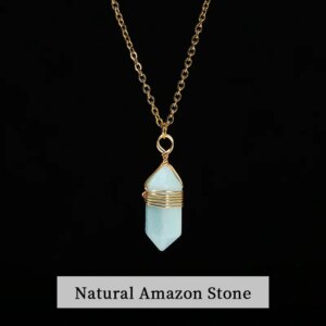 Change Better Natural Pink Quartz Amethyst Hexagon Column Pendant Necklace - Image 9