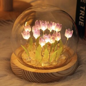 Mini Tulip Night Light Handmade Diy Materials Cute Home Decor - Image 5