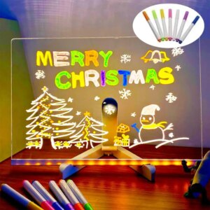 Led Light Up Acrylic Message Board Erasable Children's Painting Drawing - Image 2