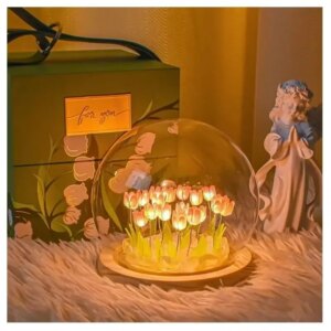 Mini Tulip Night Light Handmade Diy Materials Cute Home Decor - Image 3