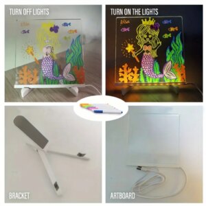 Led Light Up Acrylic Message Board Erasable Usb Children's Drawing - Image 6