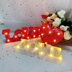 Love Heart Led Lamp Wedding Party Romantic Red Pink Night - Image 3