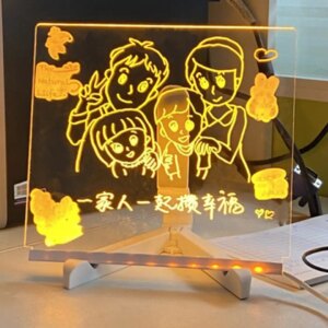 Led Light Up Acrylic Message Board Erasable Children's Painting Drawing - Image 5