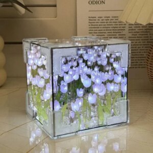 Handmade Diy Tulip Flower Cube Night Light Gt Full Set - Image 5